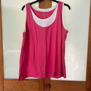Pink and white tank top